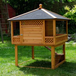 Large Outdoor Rabbit Hutch Pagoda with run